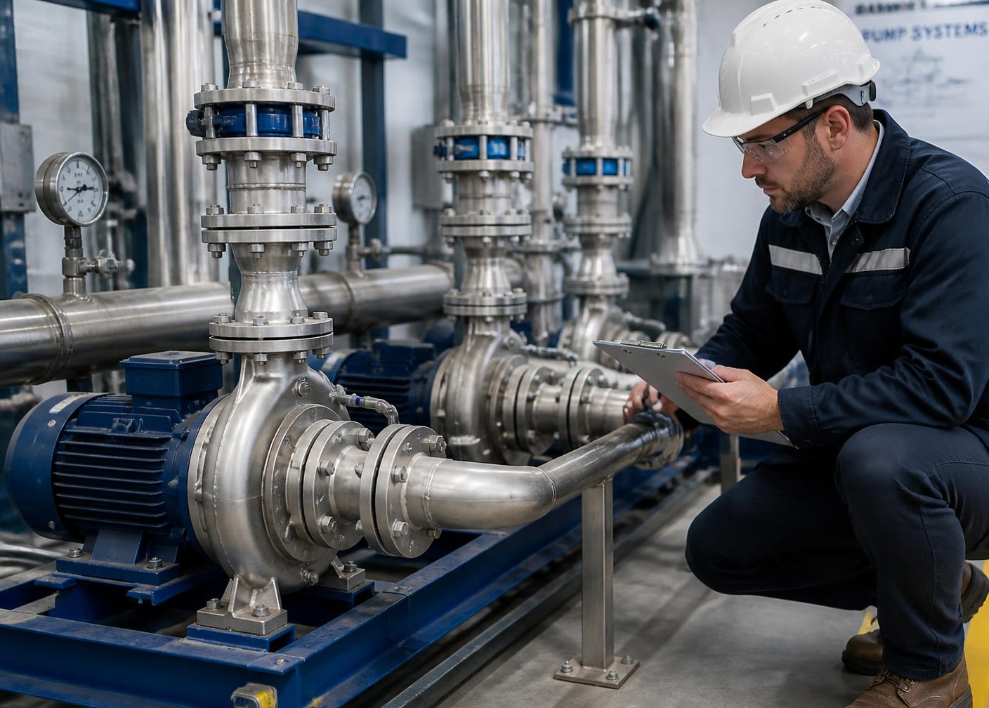 Industrial pump system and engineering equipment installation